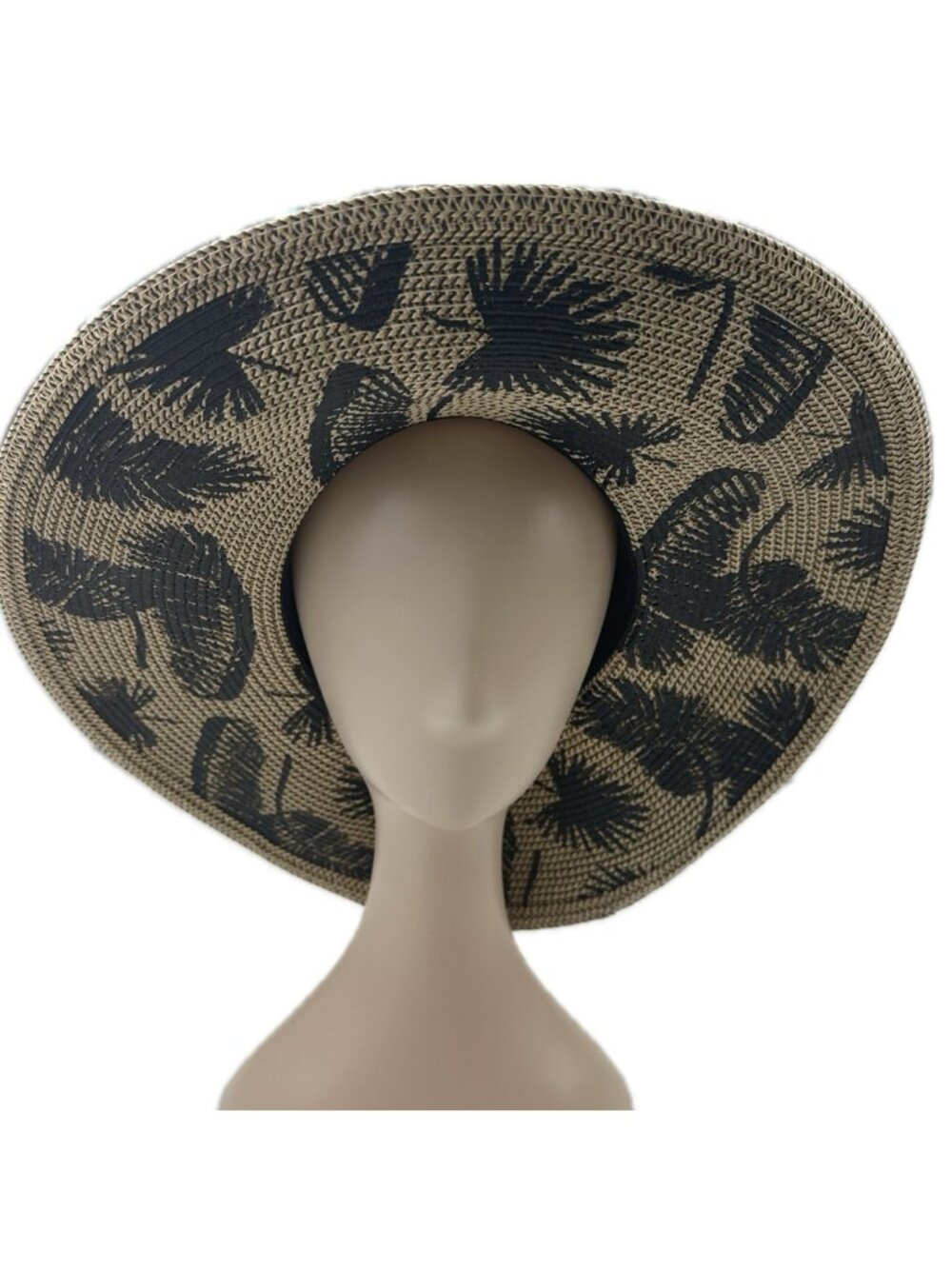 Sonoma Women’s Straw Hat Palms Wide Brim M 6 7/8